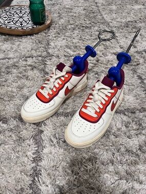 Nike Low-Top Sneakers in White, orange & Purple (customized) Mens 8.5/womens 10